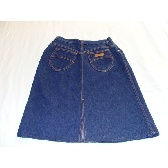 Vintage GITANO Dark Wash Denim JEAN SKIRT Sz 10 - Picture 3 of 7